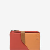 Medium leather wallet in coral tones