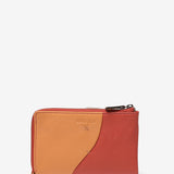 Medium leather wallet in coral tones