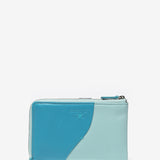 Medium leather wallet in blue tones