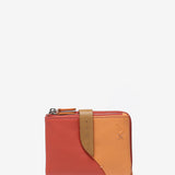 Small leather wallet in coral tones