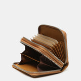 Cartera pequeña en piel en tonos camel