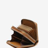 Small leather wallet in camel tones