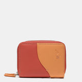 Cartera pequeña en piel en tonos coral