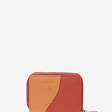 Small leather wallet in coral tones