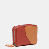 Cartera pequeña en piel en tonos coral