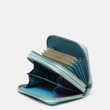 Cartera pequeña en piel en tonos azules