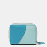 Cartera pequeña en piel en tonos azules