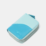 Cartera pequeña en piel en tonos azules