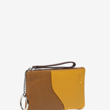 Camel-colored leather wallet