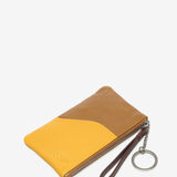 Camel-colored leather wallet