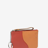 Coral-toned leather purse