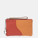 Monedero en piel en tonos coral