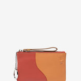 Coral-toned leather purse