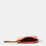 Monedero en piel en tonos coral