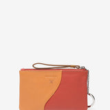 Coral-toned leather purse