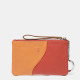 Monedero en piel en tonos coral