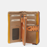 Large orange leather wallet