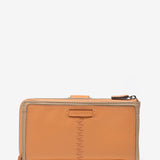 Large orange leather wallet