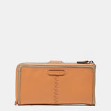 Large orange leather wallet