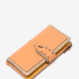 Large orange leather wallet