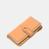 Large orange leather wallet
