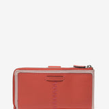 Large coral leather wallet