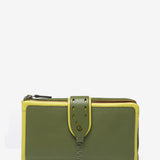 Large green leather wallet