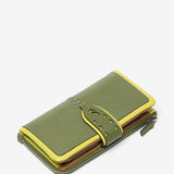 Large green leather wallet