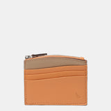 Tarjetero en piel naranja
