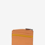 Orange leather card holder