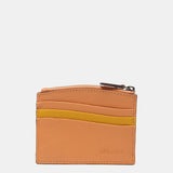 Tarjetero en piel naranja