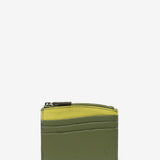 Green leather card holder