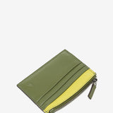 Green leather card holder