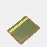 Porta carte in pelle verde