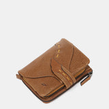 Cartera pequeña en piel cognac