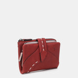 Small red leather wallet