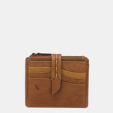 Tarjetero en piel cognac