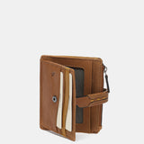 Tarjetero en piel cognac