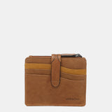 Tarjetero en piel cognac