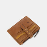 Tarjetero en piel cognac