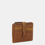 Tarjetero en piel cognac