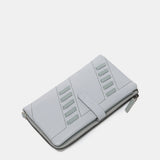 Large wallet with pasted details in grey leather