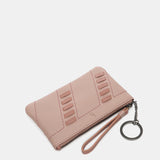 Geldbörse mit Details aus rosa Leder.