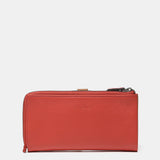 Cartera grande en piel bicolor coral
