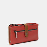 Cartera grande en piel bicolor coral