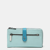 Large wallet in blue two-tone leather