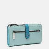 Large wallet in blue two-tone leather