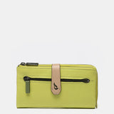 Large wallet in green two-tone leather