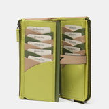 Large wallet in green two-tone leather