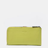 Large wallet in green two-tone leather